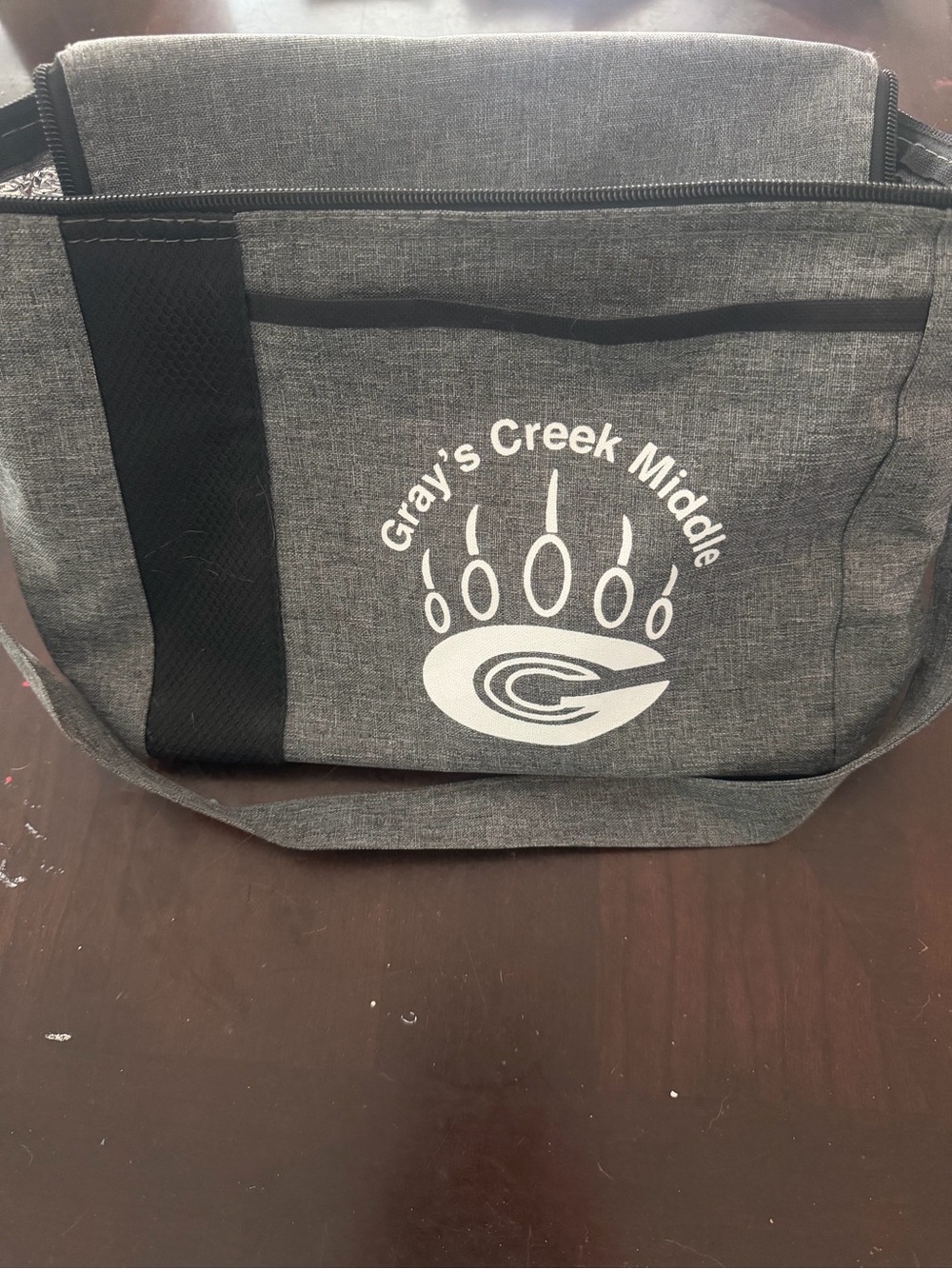 Gray Canvas Men's Toiletry Bag with School Logo